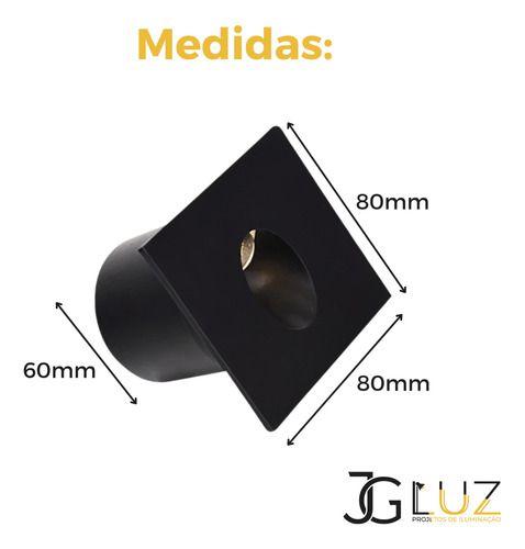 Imagem de Kit 8 Balizador Led 3w Embutir Quadrado Bco Quente Oferta!