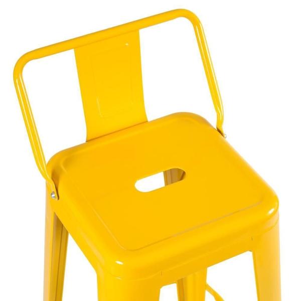 Imagem de Kit 8 Banquetas Com Encosto 76 Cm Amarelo Amarelo