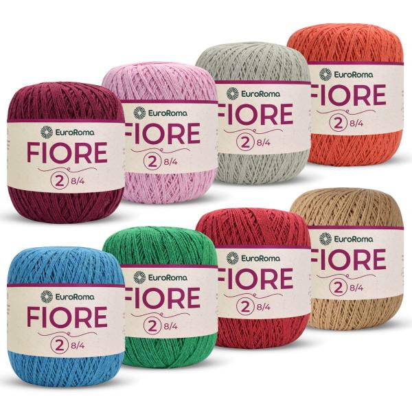 Imagem de Kit 8 Barbantes Linha Fiore Euroroma - 500m 150g TEX 295 Nº2