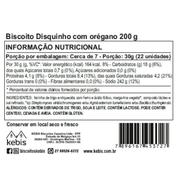 Imagem de Kit 8 Biscoito Caseiro Disquinho de Orégano Natural