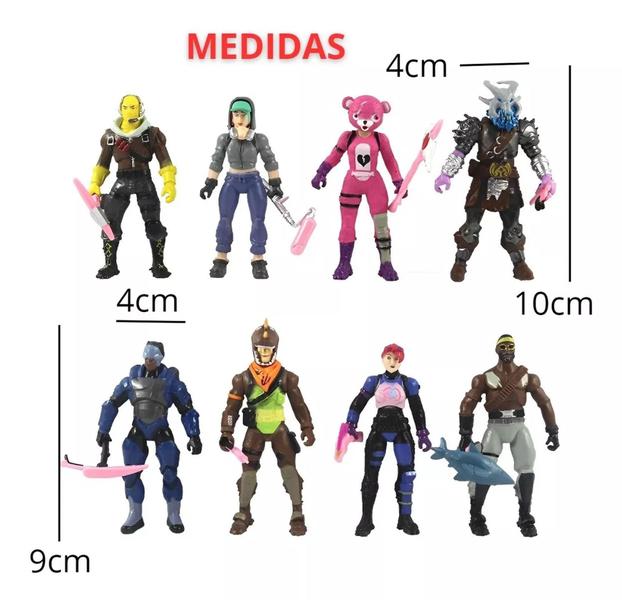 Imagem de Kit 8 Bonecos Fortnite Action Figure 10cm Coleção Geme Jogo