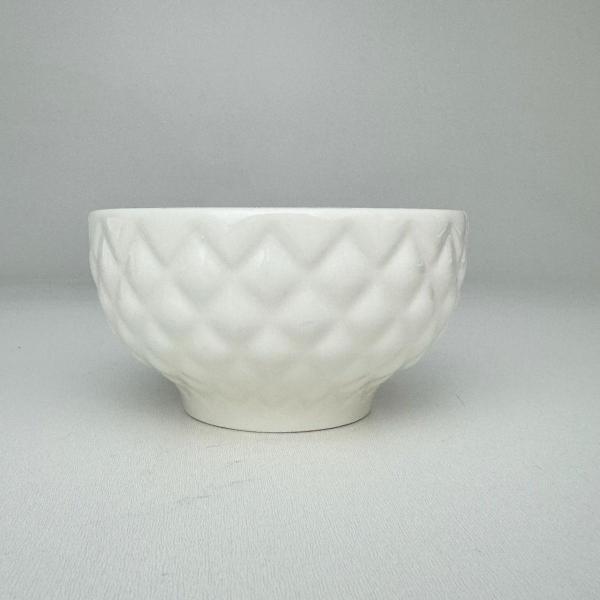 Imagem de Kit 8 Bowl Tigela Cumbuca Porcelana Matelassê Branco 380 ml