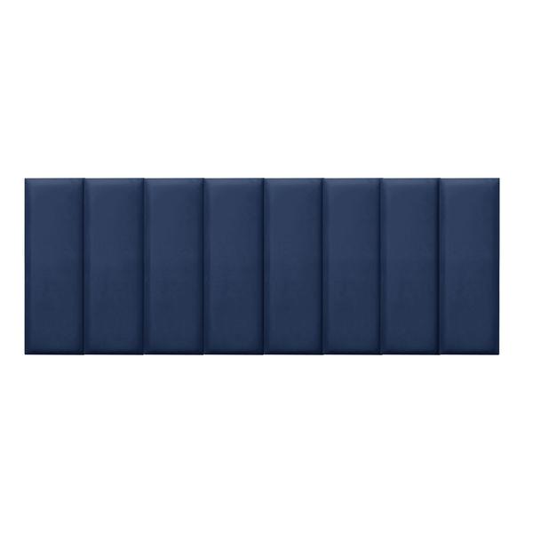 Imagem de Kit 8 Cabeceiras Painel Modular Cama Box Queen Veludo Azul Madelina Decor