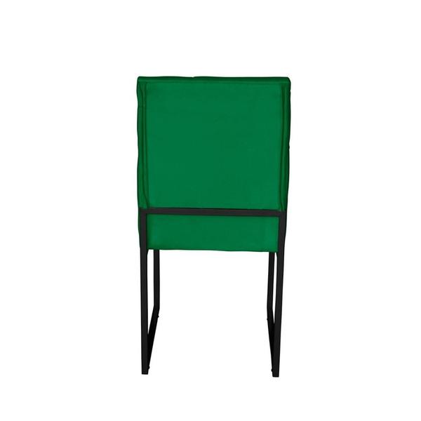 Imagem de Kit 8 Cadeira de Jantar Escritorio Industrial Malta Capitonê Ferro Preto Suede Verde - Móveis Mafer