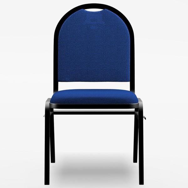 Imagem de Kit 8 Cadeiras Hoteleiras Auditório Empilhável Linho M23 Azul - Mpozenato