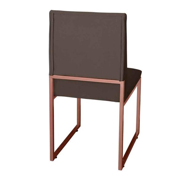 Imagem de Kit 8 Cadeiras Jantar Metálica Bronze Suede Garden - Mafer