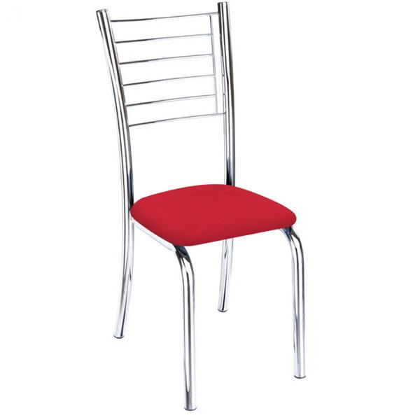 Imagem de Kit 8 cadeiras Vanessa cromada para cozinha-assento vermelho-Gat Magazine