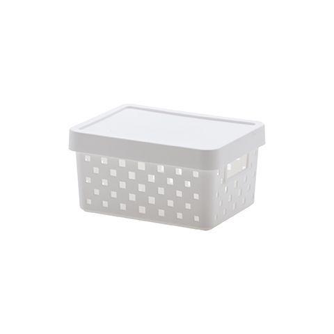 Kit 8 Caixa Organizadora C/ Tampa 19x14x10 Quadratta Branco - Paramount Imagem de Kit 8 Caixa Organizadora C/ Tampa 19x14x10 Quadratta Branco