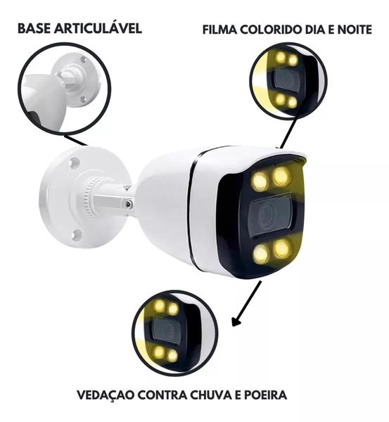 Imagem de Kit 8 Câmeras De Monitoramento Colorida Noite Full Hd Dvr Intelbras