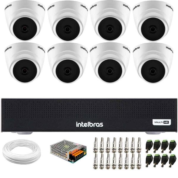 Imagem de Kit 8 Câmeras Dome VHL 1220 D G2 HDCVI 2 megapixels Intelbras Visão Noturna 20m + Dvr Intelbras MHDX 1108-C 8 Canais