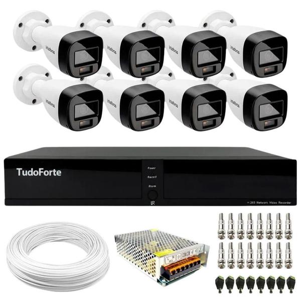 Imagem de Kit 8 Câmeras Intelbras VHD 1220 B G7 Full Color Bullet Full HD 1080p Multi HD IR 20m + DVR Tudo Forte TFHDX 3308 8 Canais