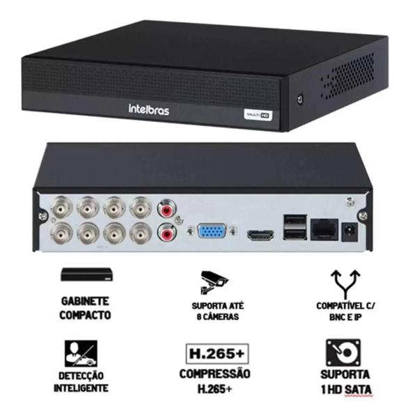 Imagem de Kit 8 Câmeras Segurança Full Color Dvr Intelbras C/HD 1TB