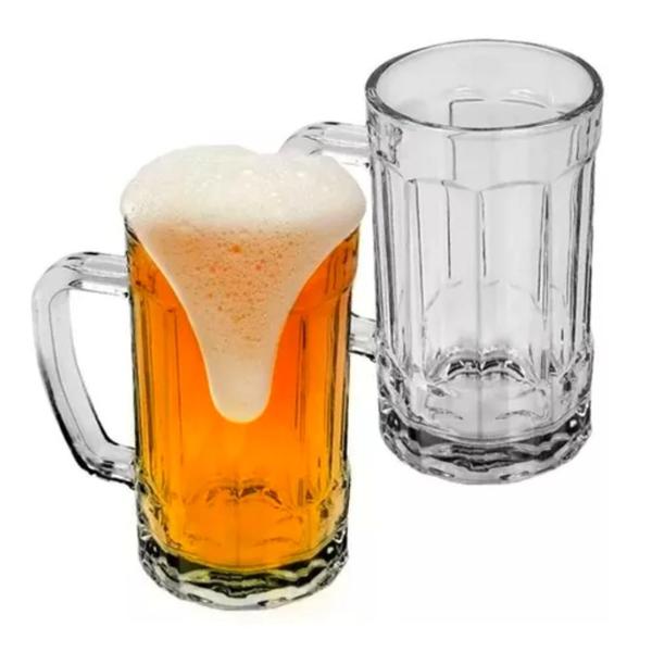 Imagem de Kit 8 Canecas Copo de Chopp Cerveja de Vidro 400ml Bar Resistente