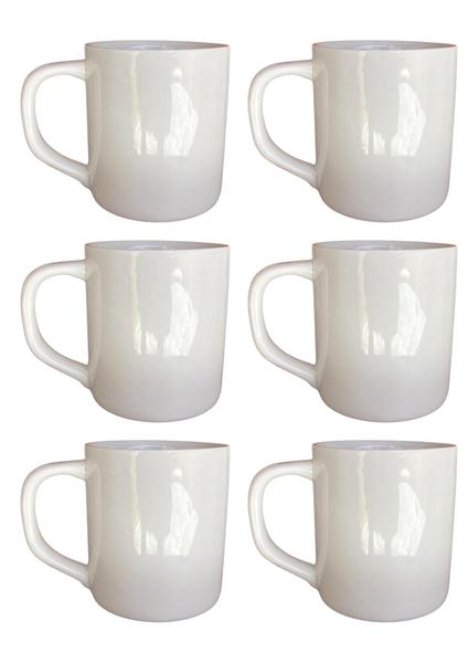 Kit 8 Canecas de Porcelana Branca 300ML ideal para Café ,Chá - terramada Imagem de Kit 8 Canecas de Porcelana Branca 300ML ideal para Café ,Chá