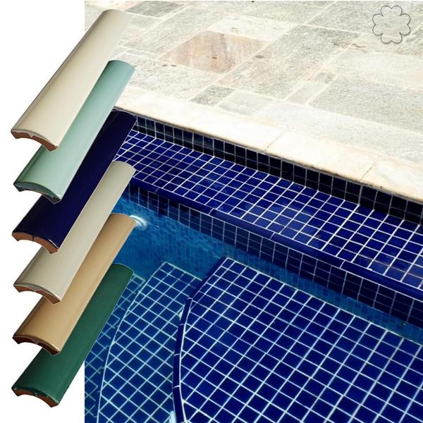 Imagem de Kit 8 Cantoneiras P/ Piscina 2m Linear 3,5x25cm Azul Cobalto