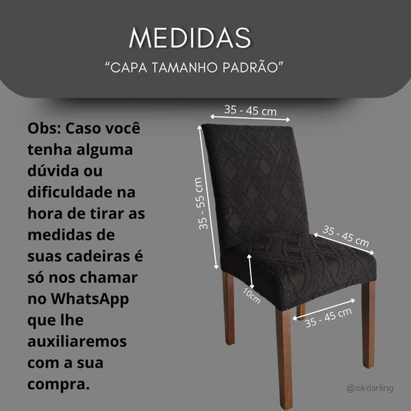 Imagem de Kit 8 Capas de Cadeira Linha Gold Anti Gato Indiana - Preto