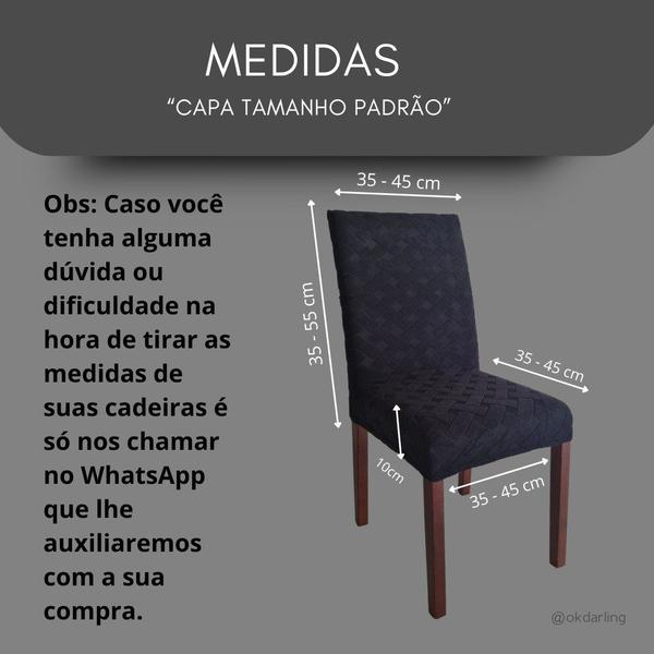 Imagem de Kit 8 Capas de Cadeira Linha Gold Anti Gato Portuguesa - Preto