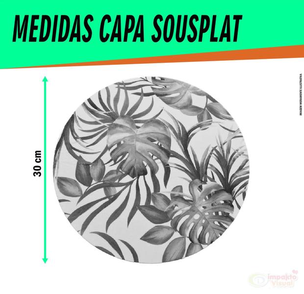 Imagem de Kit 8 Capas Sousplats Redondo Decoração 30x30 Cm Arlequina- IMPAKTO VISUAL