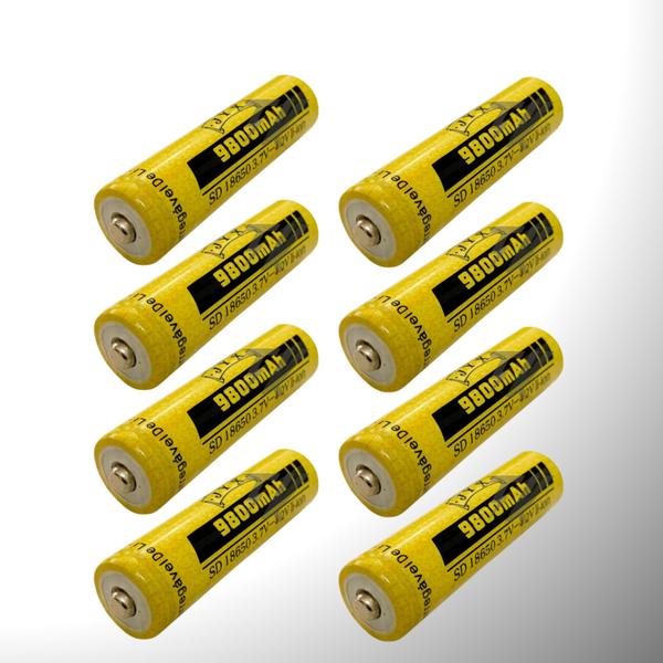 Imagem de Kit 8 Cargas Recarregáveis 9800mAh 3.7V para Lanternas