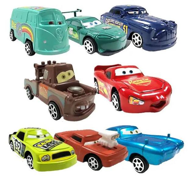 Imagem de Kit 8 Carrinhos De Brinquedo Relampago Mcqueen E Toda Turma