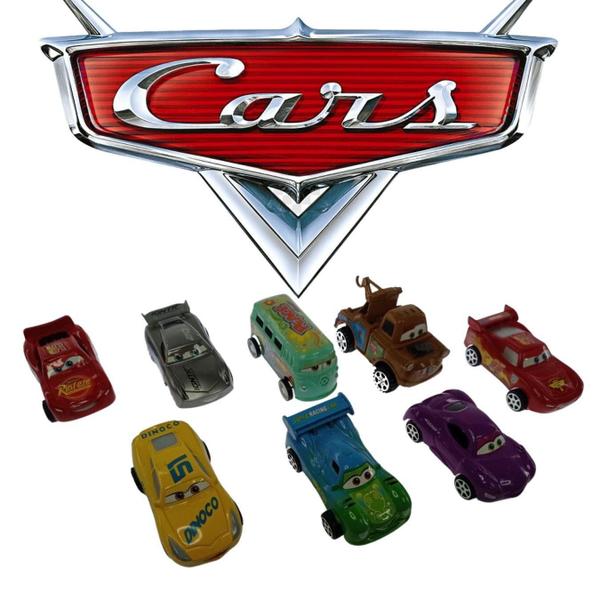 Imagem de Kit 8 Carrinhos Fricção Filme Carros 3 Relampago Mcqueen