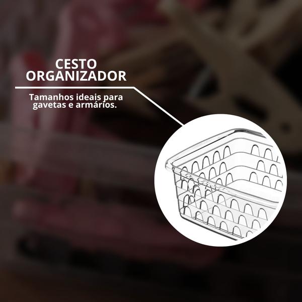 Imagem de Kit 8 Cesto Cestinho Organizador Multiuso Retangular Pequeno Decorativo Design Moderno Prático