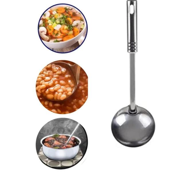 Kit 8 Conchas De Cozinha Feijão Utensilio Em Aço Inox 33cm - Art House Imagem de Kit 8 Conchas De Cozinha Feijão Utensilio Em Aço Inox 33cm