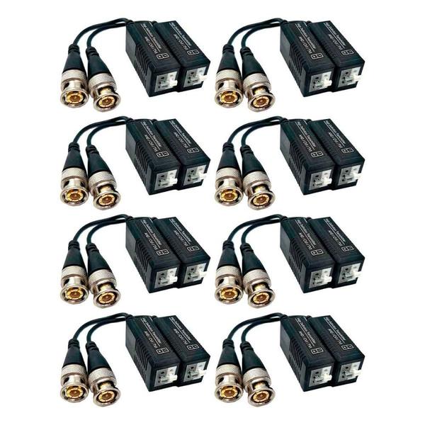 Imagem de Kit 8 Conectores Conversor Balun Multi HD - Engate Rápido