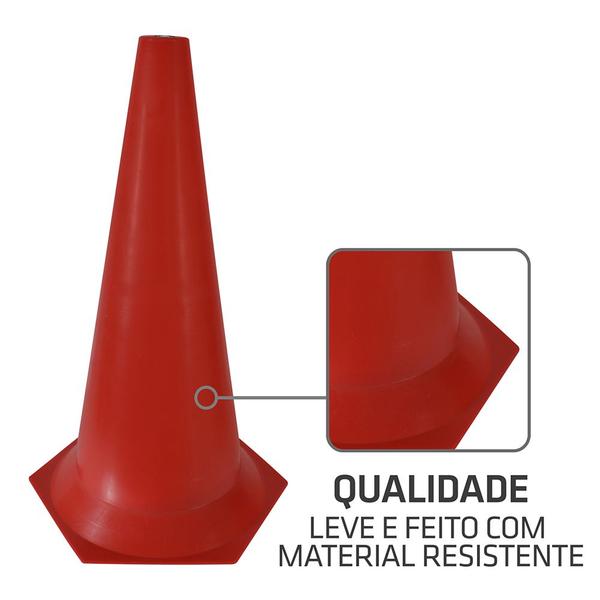 Imagem de Kit 8 Cones de Marcação de Plástico Muvin - 50cm - Treinamento Funcional, Agilidade e Fortalecimento