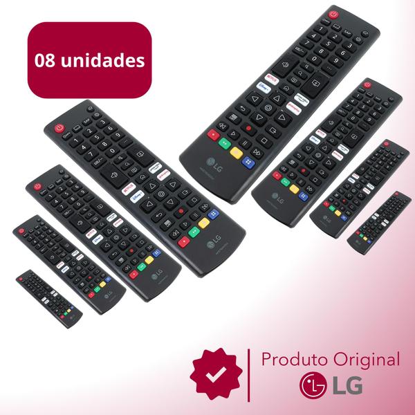 Imagem de Kit 8 Controles Remotos Smart TV LG AKB76040304