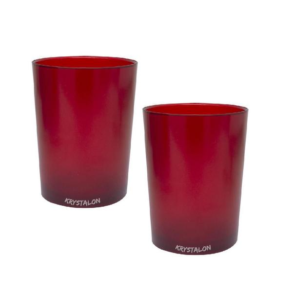 Imagem de Kit 8 Copos Short Drink 200Ml Vermelho Policarbonato