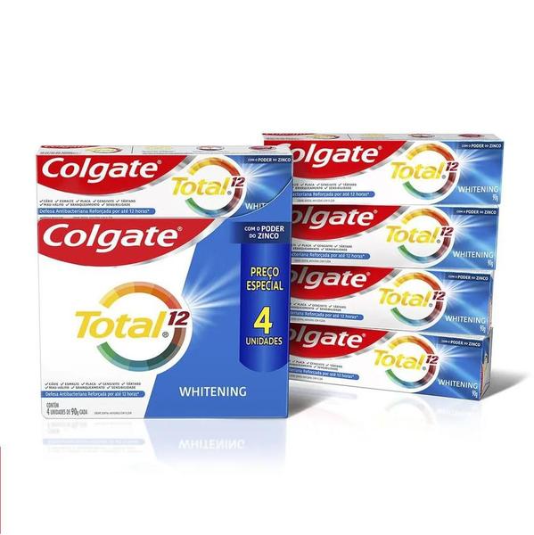 Imagem de Kit 8 Creme Dental Pasta Colgate Total 12 Whitening 90g Cada