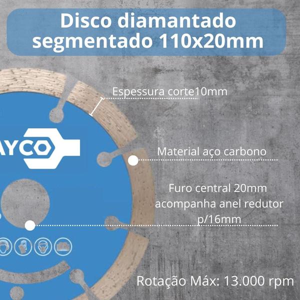 Imagem de Kit 8 Discos Para Concreto Diamantado Segmentado P/ Makita