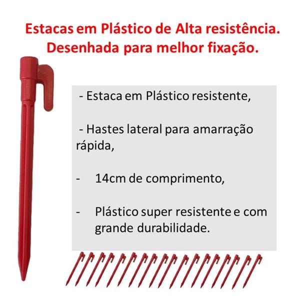 Imagem de Kit 8 Estacas PEQUENA 14,5CM P/ Barraca Quadra Areia Camping Gramado Gazebo Beach Tenis Guarda-sol