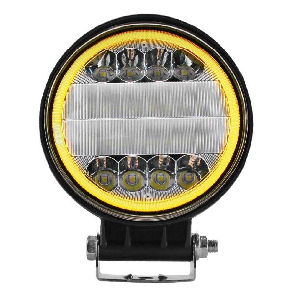 Imagem de Kit 8 Farol Milha Led Redondo 72W Pisca Âmbar Seta 10-36V