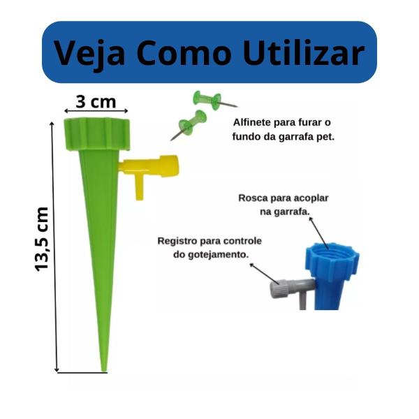 Imagem de Kit 8 Gotejador Irrigador Planta C/ Regulagem P/ Garrafa Pet