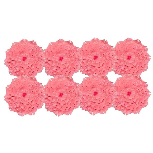 Imagem de Kit 8 Jogo Americano Floral De Plástico Coral 32Cm Rafimex