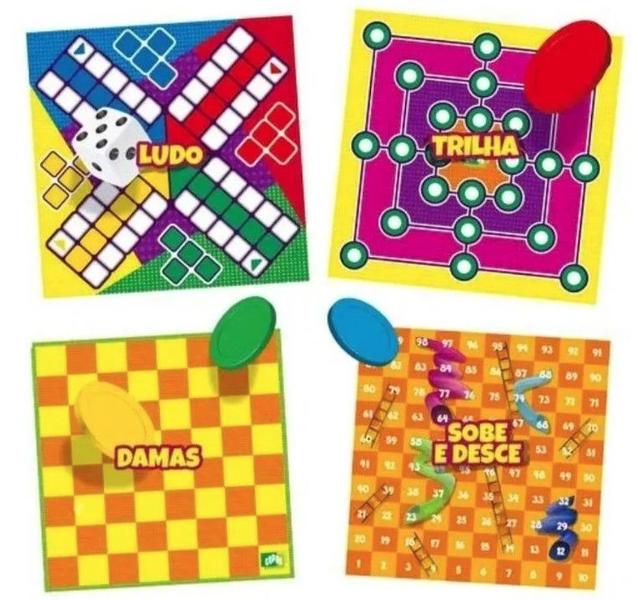 Imagem de Kit 8 Jogos Clássicos Baralho Mico Domino Dama Cartas Copag