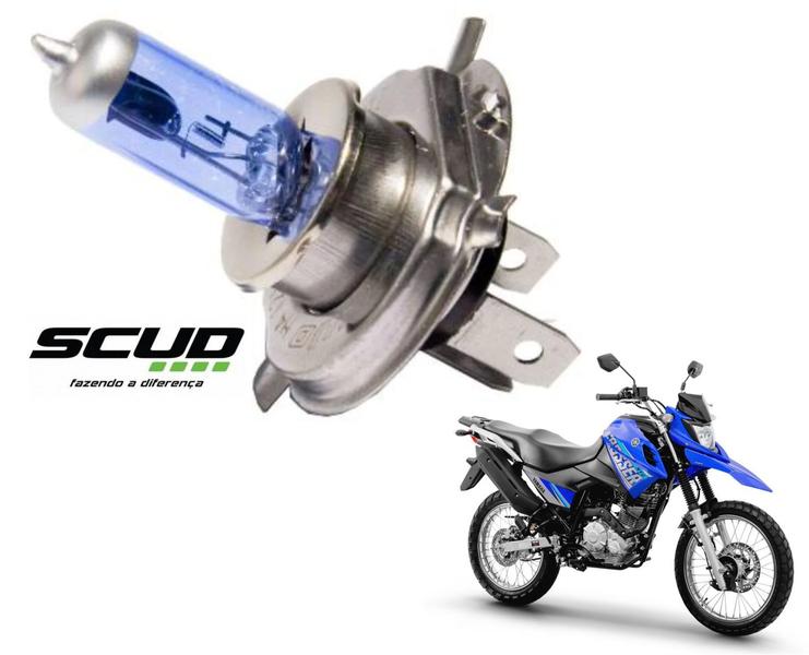 Imagem de Kit 8 Lampada Farol Scud H4 35w35 12V Azul Cg Titan Fan 125 150 160 Ybr Factor Yes Crosser Lander