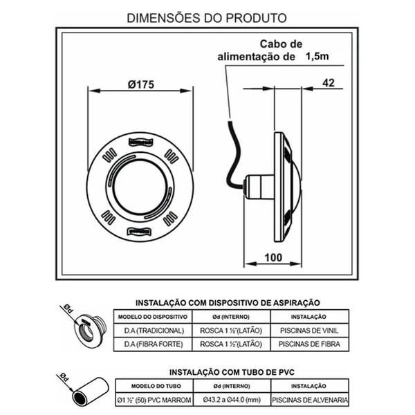 Imagem de Kit 8 Led Piscina Pratic SMD 9w + Central Touch - Sodramar