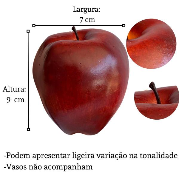 Imagem de Kit 8 Maçãs falsa frutas artificiais decoração Fruteiras Fácil de Manusear e Não Atrai Insetos - DE0523