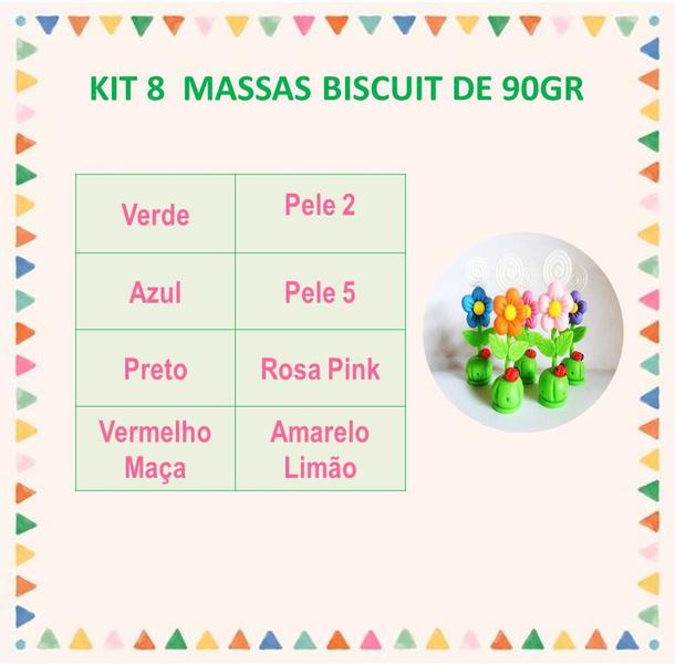 Kit 8 Massas De Biscuit - Jl Artesanato 90 Gramas Imagem de Kit 8 Massas De Biscuit - Jl Artesanato 90 Gramas