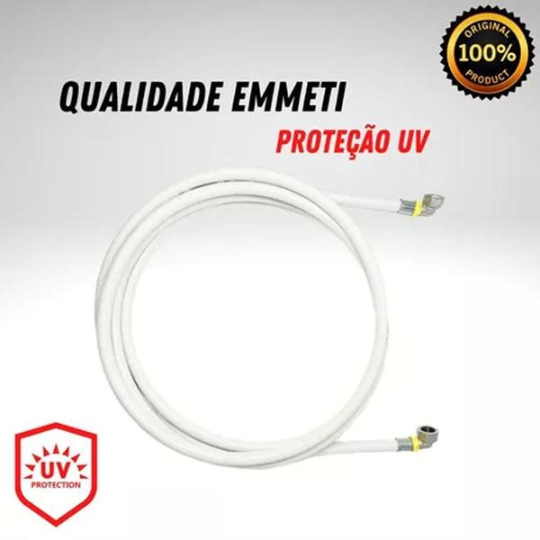 Imagem de Kit 8 Metros Tubo Gas Pex Branco Uv 16mm + 2 Cotovelos 16mm