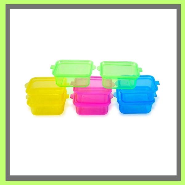 Imagem de Kit 8 Mini Potes Plásticos Coloridos Retangulares 6Cm Clink