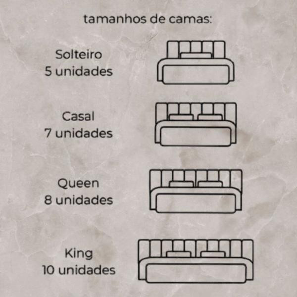 Imagem de Kit 8 Módulos Estofados Cabeceira Cama Casal 20x60cm Areia