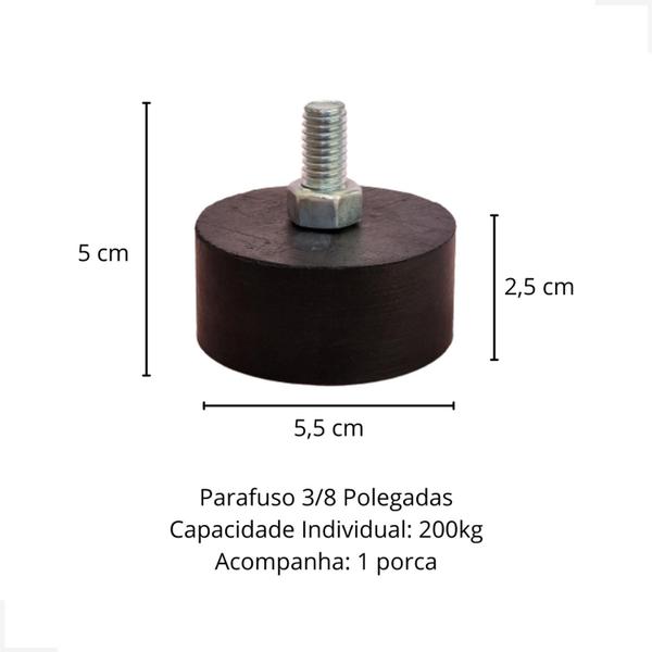 Imagem de Kit 8 Nivelador Parafuso Passante Sapata N 16 Parafuso 3/8