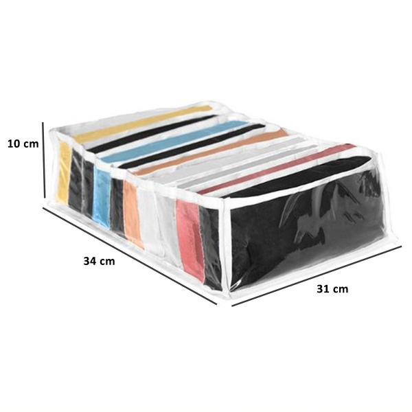 Imagem de Kit 8 Organizador de Roupa Gavetas Colmeia Transparente Grande 31x34x10 cm 2438 123Organizei