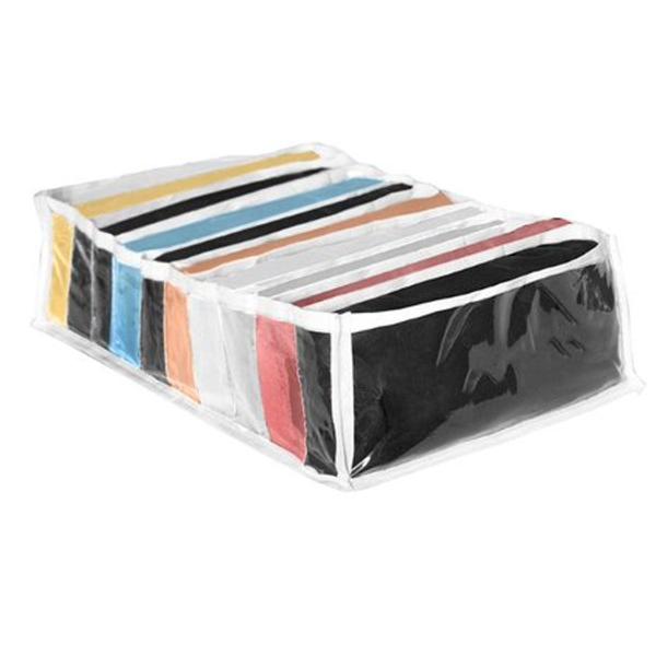 Imagem de Kit 8 Organizador de Roupa Gavetas Colmeia Transparente Grande 31x34x10 cm 2438 123Organizei