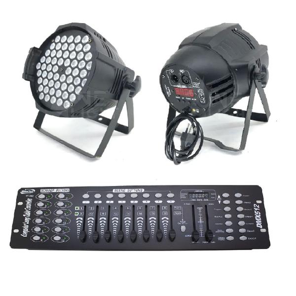 Imagem de Kit 8 par led rgbwa 60 led de 3w + mesa dmx 512kit 8 par led rgbwa 60 led de 3w + mesa dmx 512