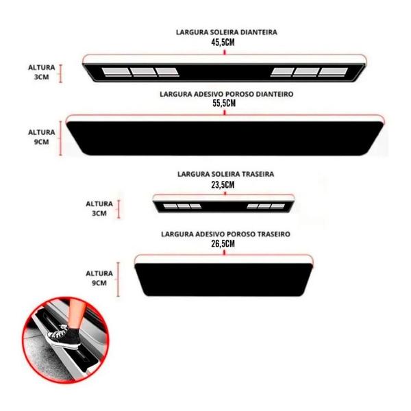 Imagem de Kit 8 Peças Adesivo Soleira Porta Corsa Classic 2001 à 2013+